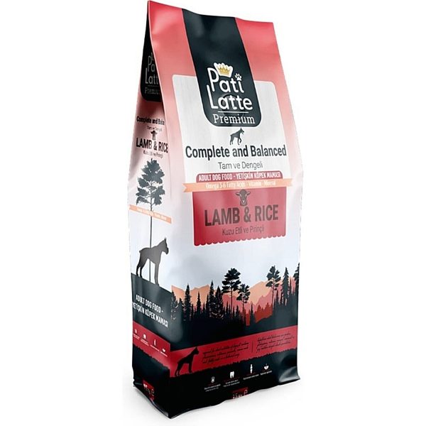 PatiLatte Pirinçli Kuzu Etli Köpek Kuru Mama 15 Kg