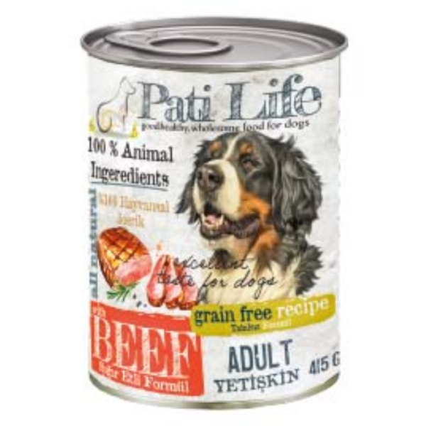 PatiLife Sığır Etli Köpek Konserve 415 gram 24 Adet