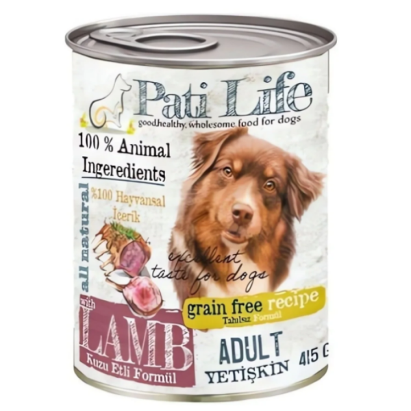Mabeyn Pati Life Tahılsız Kuzu Etli Konserve Yetişkin Köpek Maması 12 Adet 415 Gr.