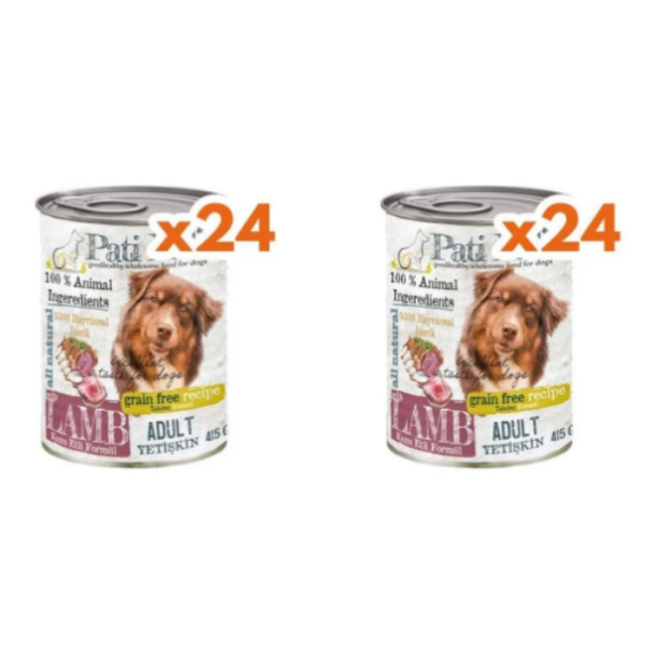 Patilife Yüksek Proteinli Kuzu Etli Konserve Mama 24 adet* 2ADET