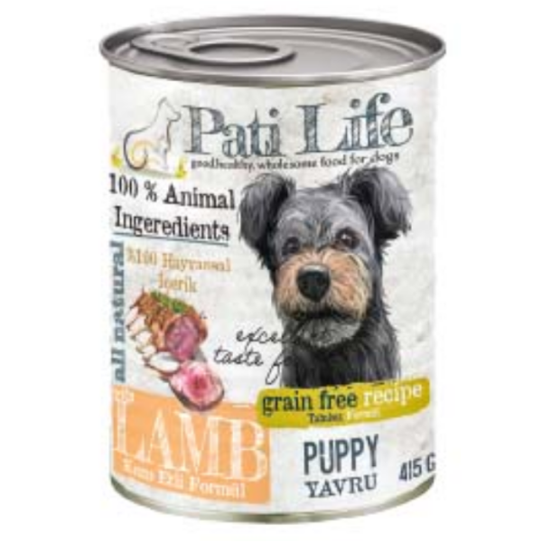 PatiLife Kuzu Etli Köpek Konserve-Yavru 415 gram 24 Adet