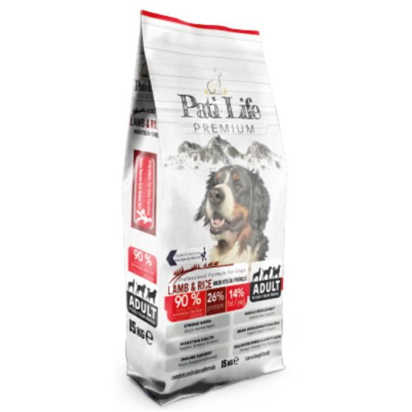 PatiLife Kuzu Etli ve Pirinçli Köpek Kuru Maması 15 kg